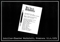 Volker Noth, Plakat, Biko, Eine Untersuchung, Schiller-Theater Werkstatt, 1979, Format: 59,4 x 84 cm